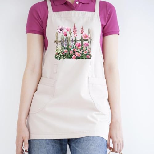 4 Sheets Dtf Transfers Ready to Press Flower Iron on Transfers Patches for T-Shirt Pink Vintage Botanical Heat Transfer Vinyl Appliques Tulip Lily Lavender Daisy Iron on Decals for Clothing DIY Craft - style: Pink Flower B