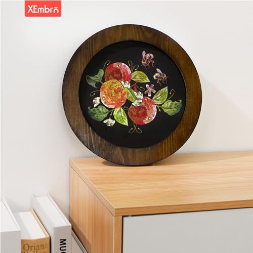 XEmbro 8 Inch Wood Embroidery Hoop Frame for Hanging Sewing Ornaments - style: Round