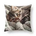 18x18 Cute Cat Linen Pillow Cover Square Animal Pattern Throw Pillow Cover - color: Pa10050, size: 18" x 18" (Pack of 1)