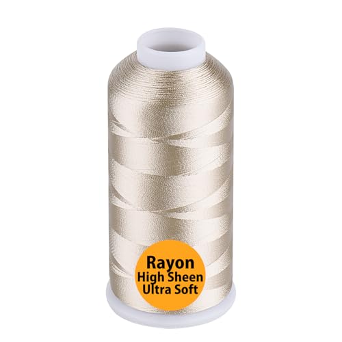 Simthread Rayon Embroidery Thread 5500 Yards, 40wt 100% Rayon Viscose for Commercial and Domestic Machines - Pussywillow 1060 - color: Pussywillow1060