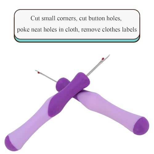 HAHIYO 5.3Inches 1PCs Purple Rubber Seam Ripper Ergonomic Grip Thread Stitch Remover Tool Sewing Stitch Cutter Thread Ripper Unpicker Sewing Accessory&Supply for Crafting Notions Quilting Sewing Hem