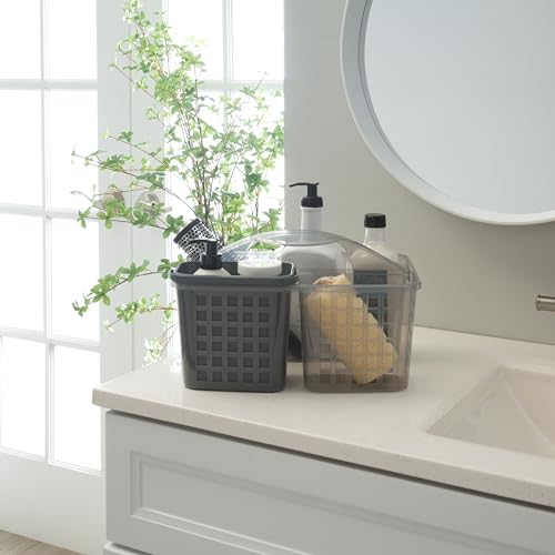 Bath Bliss 2 in 1 Portable, Bathroom Shower Caddy for Shampoo, Conditioner, Soap, and Cosmetics, in Grey Bath Tote (26118-GREY) - color: Grey