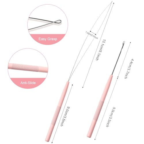 NEWISHTOOL Stainless Steel Hair Extension Loop Tool Kit Beads Device Tool - color: Pink