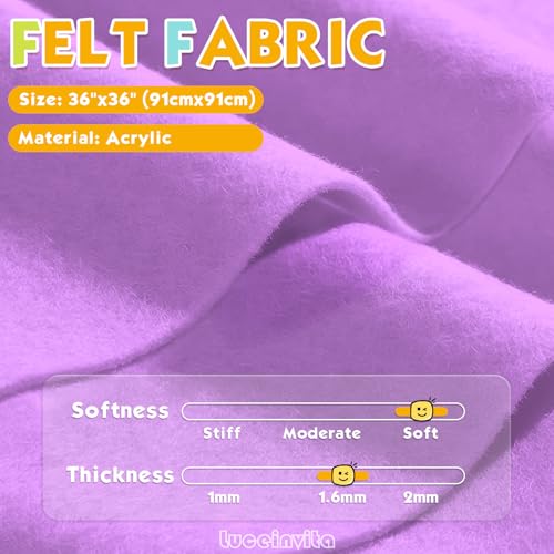 Pastel Lavender 36" X 36" Felt Fabric Sheet - 1.6mm Thickness - color: Pastel Lavender, size: 36" x 36"