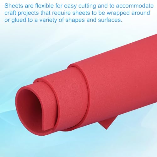 PATIKIL EVA Foam Sheet 10Pcs 12x8 Inch 2mm Thick Red - color: Red