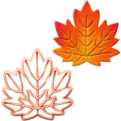 Large Autumn Halloween Clay Cutters for Polymer Clay – Pumpkin Ghost & Maple Leaf Trinket Dish Clay Cutter Set with Embossed Details | Autumn Magic - color: AUTUMN MAGIC