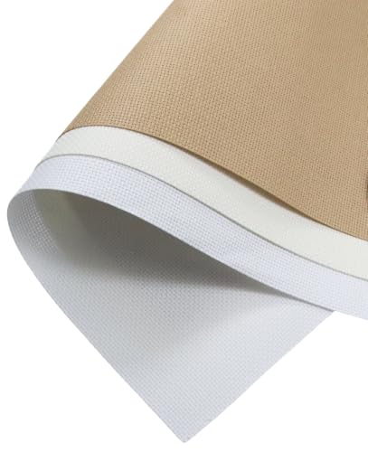 KCS 3 pc of 15" x 18"(38cmx45cm) 14 Count Cross Stitch Cotton Aida Cloth Needlework Rolled Fabric Box,14CT,White+Antique White+Khaki - color: White+antique White+khaki, size: 14CT