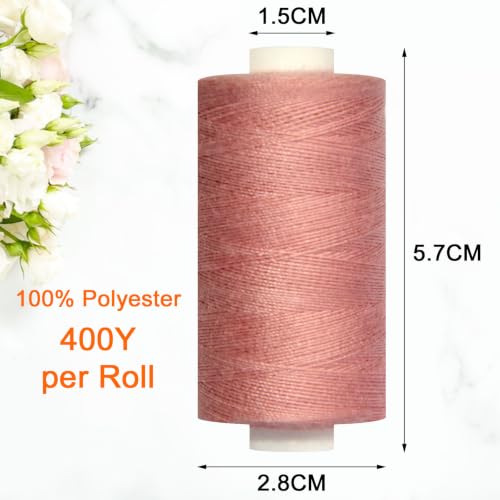 All Purpose Polyester Sewing Thread-2 Spools for Hand and Machine Sewing(Light Khaki) - color: Light Khaki