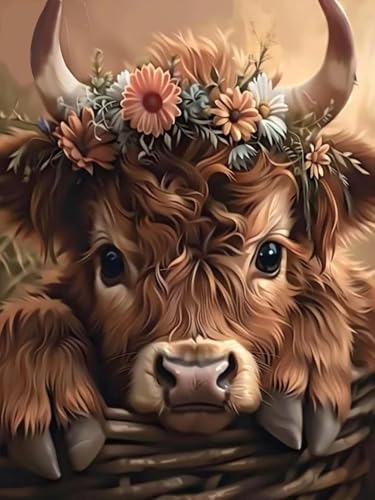Cow Stamped Cross Stitch Kits for Adults Beginner, Stitching Cute Patterns Dimensions Cross Stitch Kits Embroidery Kit Arts and Crafts for Beginners 15.7x11.8 inches - color: D053A