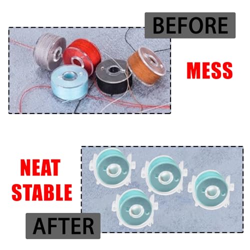 JAKOUE 80pcs Bobbin Clips Organizer Set - Clear Plastic Clamps for Embroidery Thread, DIY & Sewing Kits - size: 80pcs,Clear