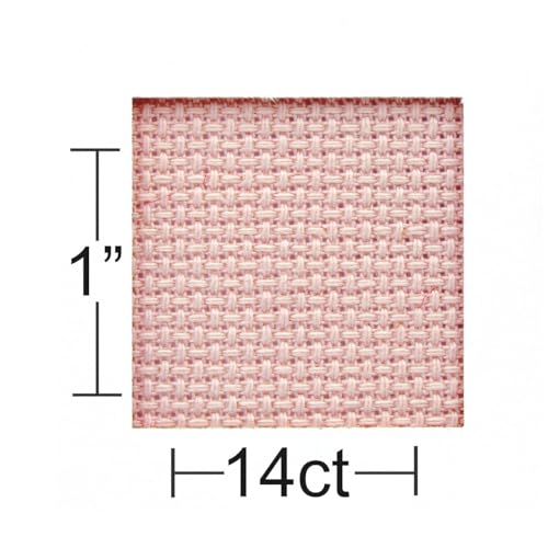 Essentials By Leisure Arts Aida Cloth, 14 Count, Medium Pink, 3pc, Bulk, Cross Stitch Fabric, Embroidery Fabric, Cross Stitch Supplies for Crafting, Stitching, and Sewing Projects 30x36 - color: Medium Pink