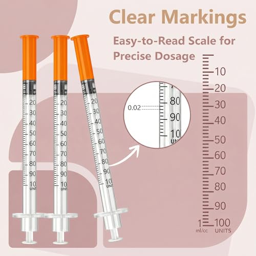 Syring 1ml 30G 5/16" (8mm), Disposable Individual Package – Box of 100 - size: 1ml 30G 5/16 Inch