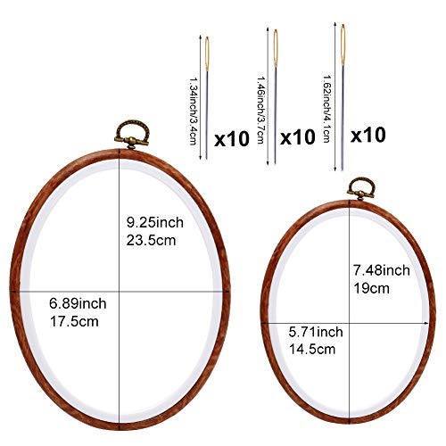 Oval Embroidery Hoop Wood Embroidery Hoops 7.5'' 9.2'' Embroidery Frame - style: Oval
