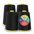 Mandala Crafts 20S/2 Black Polyester 4 Pack of Serger Threads Cones - color: Black, size: Pack of 4 20S/2 24000 YDs
