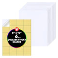Hygloss Sticky Collage Boards - 6 Pack 8"x10" Self Stick Collage Boards for Kids - Peel & Stick Mounting Boards for Art Projects, School Crafts, Classrooms, and DIY Displays - size: 6-Pcs, style: Rectangle 8" x 10"