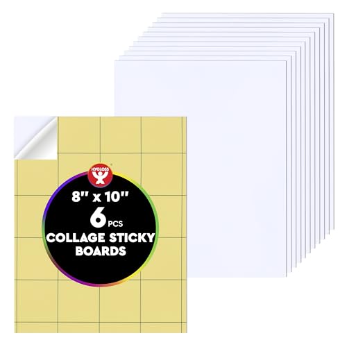 Hygloss Sticky Collage Boards - 6 Pack 8"x10" Self Stick Collage Boards for Kids - Peel & Stick Mounting Boards for Art Projects, School Crafts, Classrooms, and DIY Displays - size: 6-Pcs, style: Rectangle 8" x 10"