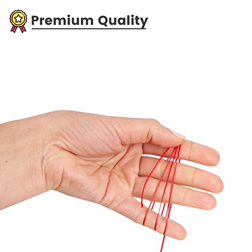 Waxed Thread, Strong Thread for Leather, Upholstery, Shoe, Bag, incl. Needle (Colour: RED) - color: Red