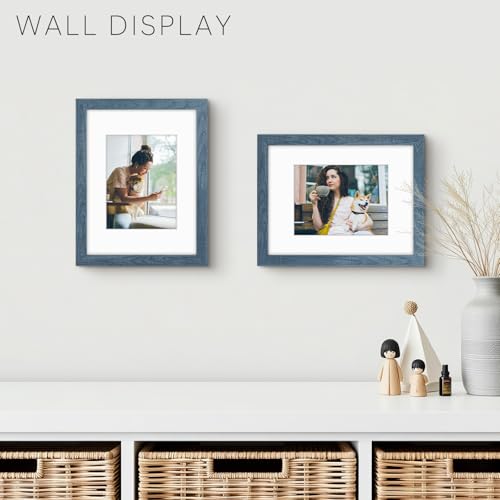 Golden State Art 9x12 Blue Picture Frame Mat for 6x8 Real Glass - color: Blue, size: 9x12