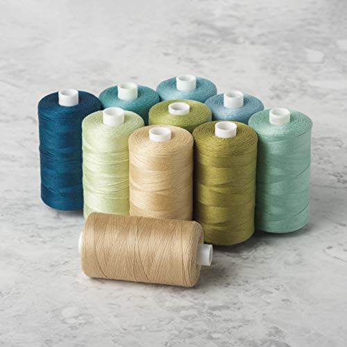 Connecting Threads 100% Cotton Thread Sets - 1200 Yard Spools (Set of 10 - Shoreline) - color: Shoreline