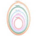 Framendino, 5 Pack Size Oval Embroidery Hoops Cross Stitch Hoop Plastic Frames Rings for DIY Sewing (5 Colors)