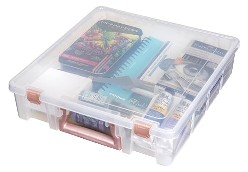 ArtBin Essentials 12 x 12 One-Compartment Craft Box, Clear - color: Rose Gold, size: 1 Pack