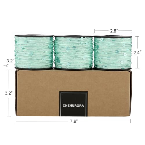 Artisanal Yarn Collection Multifiber Fancy Yarn for Knitting Crocheting Crafts DIY, Set of 3 Rolls (Mint Green Satin with Matte Glitter) - color: Mint Green Satin with Matte Glitter