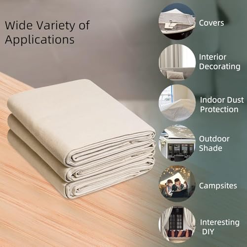 Canvas Fabric, Premium 10oz Natural Cotton Duck Canvas Fabric 62'' Wide for Arts & Crafts, Backings, Covers,3Yd (60 x 108 inchs) - color: Natural, size: 3Yd (60 x 108 inchs)