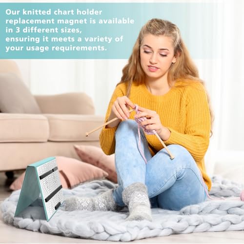 Flutesan 1 Pcs Knitting Pattern Holder, Fold up Cross Stitch Knitting Chart Keeper with Replacement Magnets, Magnetic Cross Stitch Accessories (Folded Size 6.1 x 9 Inch,Mint Blue) - color: Mint Blue, size: Folded Size 6.1 x 9 Inch