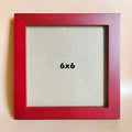 6x6 Picture Frames RED Solid Wood Frame, Plastic Panel (Film Needs to be Removed) Table or Wall.Front Window Opening 5.5x5.5 inch. - color: Red, size: 6x6
