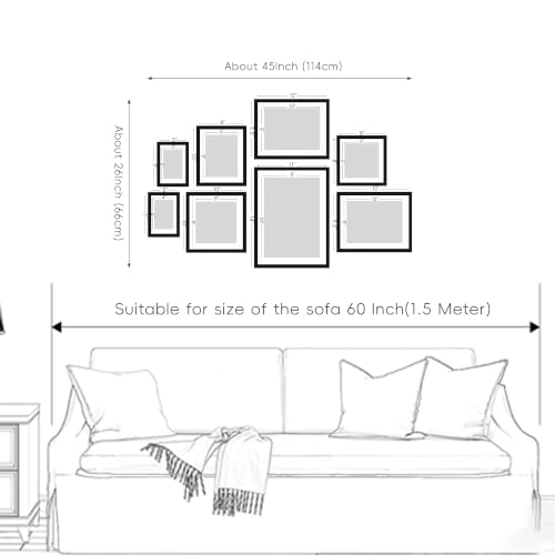 ArtbyHannah Gallery Wall Frame Set, 8 Pack White Picture Frames, Large - color: White, size: Large