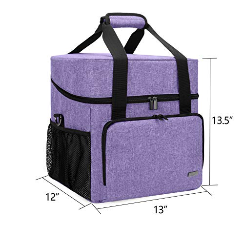 LUXJA Serger Machine Carrying Case with Bottom Wooden Board, Purpe - color: Purple