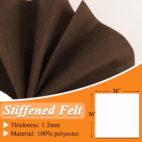 IONTACH 36" X 36" Brown Stiff Felt Fabric 1.2mm Thick - color: Brown, size: Stiff - 36" X 36"