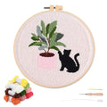 artcici Punch Needle Kit for Beginners with Plants Black Cat Pattern Tool and Yarn, Easy Embroidery Rug Hooking Set (Plant) - color: Plant