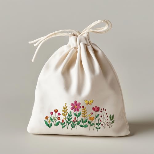 ORIGACH 4 Sheets 12 Pcs Water Soluble Embroidery Patterns Stabilizers - Pre-Printed Wildflowers & Flowering Shrubs Designs - Stick & Stitch Embroidery Paper for Hand Sewing Lovers - color: Wildflowers & Flowering Shrubs