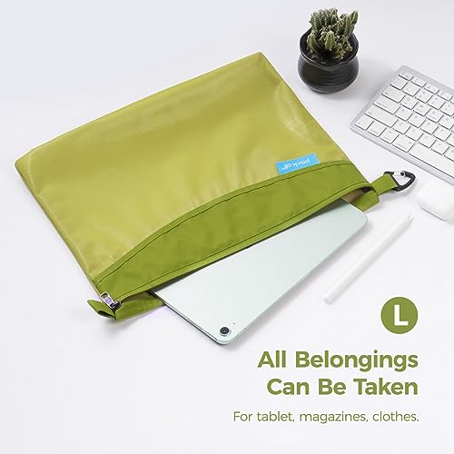 pack all 3 Pcs Water-Resistant Zipper Pouch, Mesh Zipper Bag - color: Green, size: Set