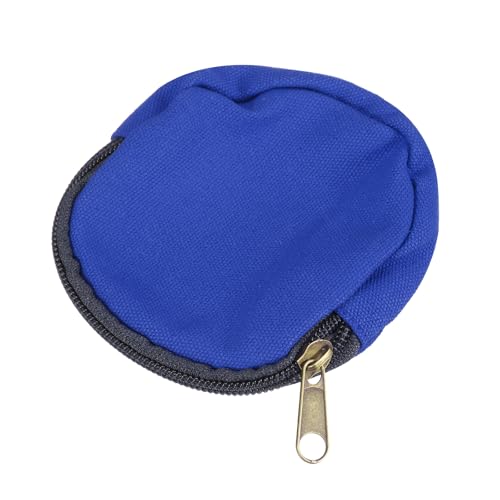 uxcell Mini Canvas Coin Purse Pouch, 3.9" Blank Round Mini Coin Wallet Small Change Purses Portable Organizer Bags with Zipper for Women Men Home DIY, Dark Blue - color: Dark Blue