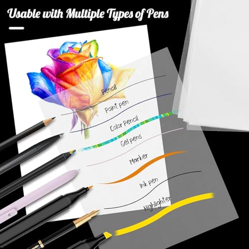 120 Sheets 8.5”x 11” Tracing Paper, Loose Translucent Trace Drawing Paper - size: 8.5" x 11", 120 sheets, style: loose tracing drawing paper