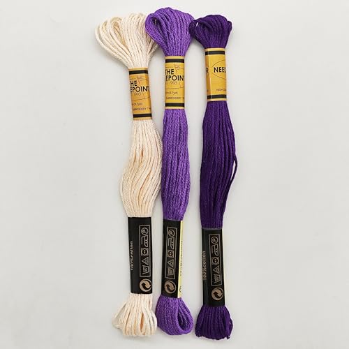Howie's Needlepoint Needlepoint Kits, 18CT Printed Embroidery Pattern Starter Kits, Stamped Patterns Canvas Kits(Purple Peppermint,4x4inch) - color: Purple Peppermint