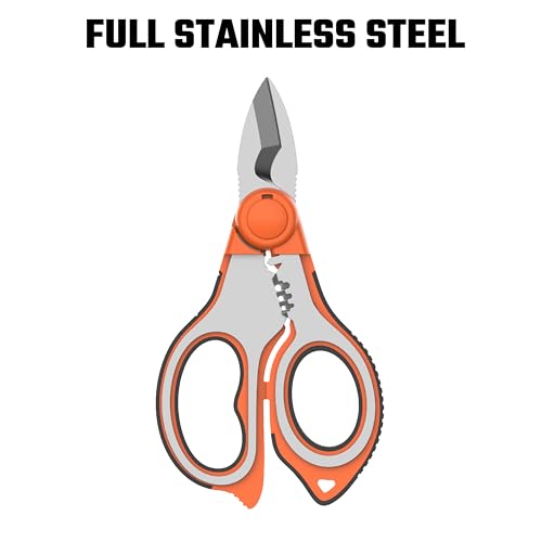 VANQUISH 6 1/4" Stainless Electrician Scissor with Crimper and Stripper