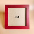 5x5 Picture Frames RED Solid Wood Frame, Plastic Panel (Film Needs to be Removed) Table or Wall.Front Window Opening 4.5x4.5 inch. - color: Red, size: 5x5