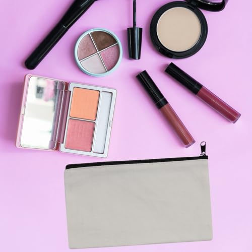 30 pcs Sublimation Blanks Makeup Bags Bulk, Black Zipper Canvas Pencil Bag,Polyester Tote Bags for Sublimation DIY Craft - color: Blank bags*30pcs