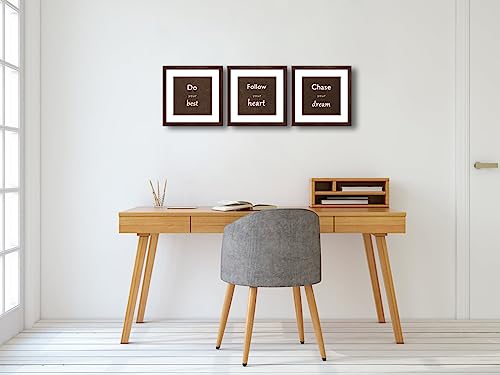 11x11 Picture Frame Set of 3 with Real Glass for Pictures 8x8 with Mat or 11x11 Without Mat, Wall Gallery or Tabletop display Photo Frames in Walnut - color: Walnut, size: 11x11(set of 3)