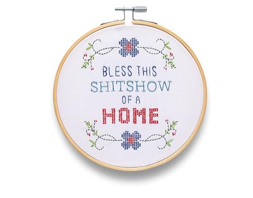 FUNATIC Bless This Sh-tshow of a Home Funny Embroidery Kit for Adults - color: Bless This Sh-tshow of a Home
