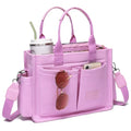 ZHMO Canvas Tote Bag for Women,Women's Bags Crossbody Bags Work Laptop Tote Bag Large Handbags Purse for Travel Nurse Teacher - color: New Upgrade Plus Pink With Compartments and Inner Cup Holders