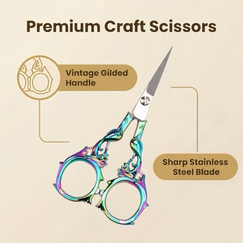 Small Sharp Sewing Embroidery Scissors for Yarn Knitting Needlepoint Crafting Crochet Supplies - color: Colorful