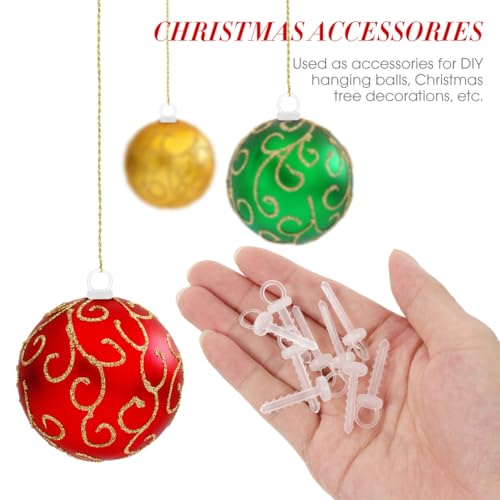 Christmas Foam Ornaments Hanger Caps: 100pcs Foam Ball Snap Locking String String Precut Hanging Ropes Precut Hanging Ropes Fasteners for Christmas Tree Ornament Supply