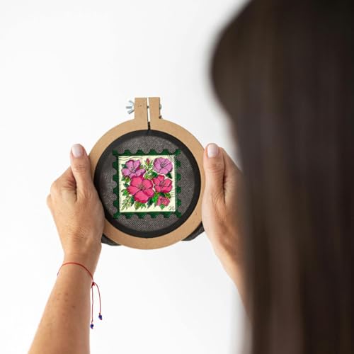 BENECREAT 4Sheets 50Pcs Botanical Stamps Water Soluble Embroidery, 11.7x8.3inch Flowers, Leaves Stick and Stitch Embroidery Paper Stabilizer for Shirts, Coats, Bags - style: Botanical Stamps