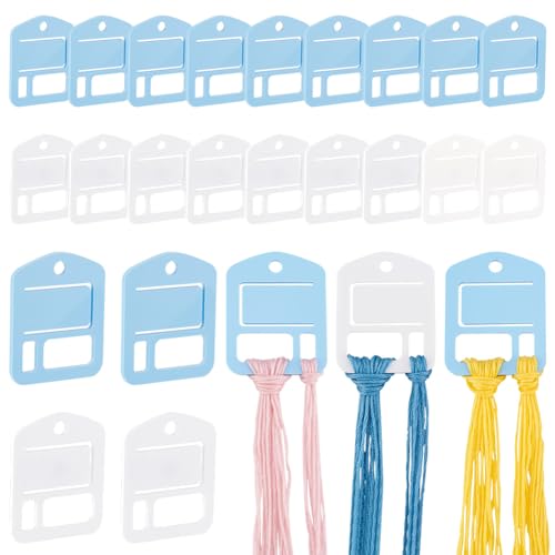 PH PandaHall 30pcs Acrylic Embroidery Floss Drop Thread Organizers Slim Floss Bobbins Cross Stitch Thread Bobbins Floss Organizers for DIY Craft Cross Stitch Sewing Thread Storage