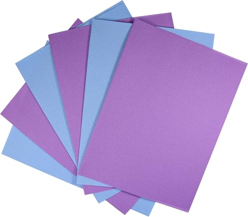 KCS 6 pc of 12" x 18"(30cmx45cm) 14CT Counted Cotton Aida Cloth Cross Stitch Fabric (Lavender+Light Blue) - color: Lavender+light Blue
