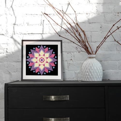 DOODLREAM Mandala Flower Punch Needle Kit for Beginner 9.4" x 9.4" - color: Mandala Flower